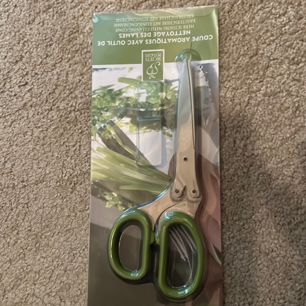Herb scissors w/ 5 heavy duty stainless steel blades lettuce parsley pepper New